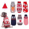 Christmas Dog Sweater – Reindeer, Maple Leaf & Snowflake High-Neck Knitted Winter Coat for Dogs