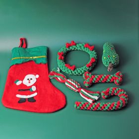 Christmas Pet Toys Set for Dogs & Cats – Bite-Resistant Chew & Knot Rope Interactive Toys
