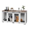 Furniture-Style Dog Crate with Sliding Barn Doors – Multi-Functional Indoor Dog Kennel End Table