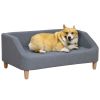 38" Dog Sofa for Medium and Large Dogs, Dog Couch w/ Removable Cushion, Washable Cover, Anti-Slip Feet, for Dogs up to 55 lbs, Gray