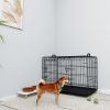 36-Inch Black Wire Dog Crate – Heavy-Duty Double Door Design with Dual Lock Mechanism & Secure Bolt Latches