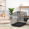 30-Inch Black Wire Dog Crate – Double Door Design with Double-Lock Mechanism & Single Handle Bolt