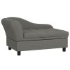 Elevated Dog Sofa Bed with Storage – Tufted Cushion Pet Couch for Small & Medium Dogs (Gray)