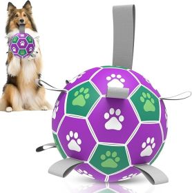 Diman Dog Soccer Ball Toy with Straps – Interactive Outdoor & Water Play Dog Toy for Training and Fetch