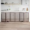Dog Gate Set of 6 – Brown Poplar Wood Folding Pet Barrier (Total 118.1” Length)