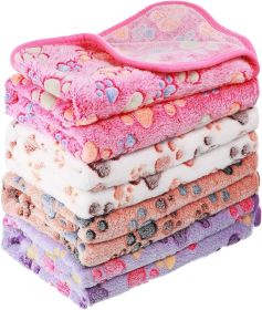 Tatuo 4-Piece Dog Blanket & Puppy Teething Toy Set – Soft Paw Print Pet Blankets for Dogs & Puppies