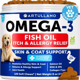 Omega Skin & Coat Chewables for Dogs – Fish Oil Formula for Healthy Skin & Shine
