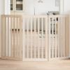 Dog Gate Set of 3 Natural Wood Poplar Wood Medium Foldable