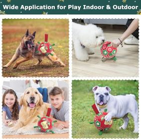 Christmas Dog Soccer Ball with Straps – Interactive Tug of War Toy for Medium & Large Dogs (8 Inch)