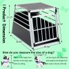 Aluminum Dog & Cat Transport Box – 35" x 25" x 27" Car Travel Crate (Black & Silver)
