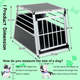 Aluminum Dog & Cat Transport Box – 35" x 25" x 27" Car Travel Crate (Black & Silver)