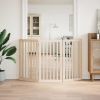 Dog Gate Set of 3 Natural Wood Poplar Wood Medium Foldable