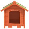 Solid Pine Wood Doghouse – Durable Brown Outdoor Pet Shelter (25.6" x 25.6" x 24.2")
