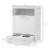 Pet Feeder Station with Storage & Raised Dog Bowls – White Multi-Function Feeding Cabinet Dog Bowls, White