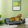 Dog Couch with Removable Pillows, Foam Pet Sofa, Cat Sofa with Removable Washable Cushion & Water-Resistant Fabric, Gray