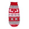 Christmas Dog Sweater – Reindeer, Maple Leaf & Snowflake High-Neck Knitted Winter Coat for Dogs