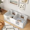 2 Room Whelping Box for Dogs, 65" Puppy Whelping Pen with Clear Panels & Adjustable Entrance, for Small Dogs