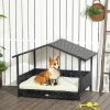 Wicker Doghouse – Indoor/Outdoor Pet Lounge with Removable Cushion (Cream White)