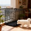 30-Inch Black Wire Dog Crate – Double Door Design with Double-Lock Mechanism & Single Handle Bolt