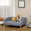 38" Dog Sofa for Medium and Large Dogs, Dog Couch w/ Removable Cushion, Washable Cover, Anti-Slip Feet, for Dogs up to 55 lbs, Gray