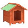 Solid Pine Wood Doghouse – Durable Brown Outdoor Pet Shelter (25.6" x 25.6" x 24.2")