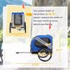 Dog Bike Trailer with 3 Entrances – Off-Road Wheels & Mesh Screen Pet Carrier (Light Blue/Grey)