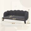 Luxury Large Dog Couch – Charcoal Gray Velvet Pet Sofa with Foam Cushion & Pillow (Medium & Large Dogs)