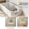 Whelping Box for Dogs – 77" x 38" Puppy Birthing Box with Adjustable Removable Door (White)