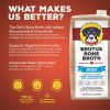 Brutus Broth Beef Bone Broth for Dogs – 32 oz Human-Grade Food Topper with Joint Support