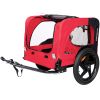 Foldable Pet Bicycle Trailer – Red Dog Bike Carrier with Reflectors & Safety Flag for Outdoor Travel