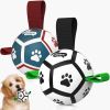 QDAN Puppy Soccer Ball Toys – 2 Pack Small Dog Balls with Straps (3.5 Inch) Interactive Fetch & Training Toys