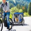 Dog Bike Trailer with 3 Entrances – Off-Road Wheels & Mesh Screen Pet Carrier (Light Blue/Grey)