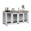 Furniture-Style Dog Crate with Sliding Barn Doors – Multi-Functional Indoor Dog Kennel End Table