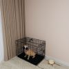 30-Inch Black Wire Dog Crate – Double Door Design with Double-Lock Mechanism & Single Handle Bolt