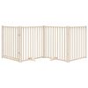 Set of 4 Foldable Dog Gate – Natural Solid Fir Wood Pet Barrier for Indoor Use (Medium Size)