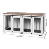 Furniture-Style Dog Crate with Sliding Barn Doors – Multi-Functional Indoor Dog Kennel End Table