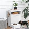 Pet Feeder Station with Storage & Raised Dog Bowls – White Multi-Function Feeding Cabinet Dog Bowls, White