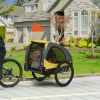 Medium Dog Bike Trailer with Hitch Coupler Quick Release Wheels Reflectors Safety Flag in Vibrant Yellow