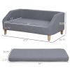 38" Dog Sofa for Medium and Large Dogs, Dog Couch w/ Removable Cushion, Washable Cover, Anti-Slip Feet, for Dogs up to 55 lbs, Gray