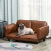 Foldable Pet Sofa Dog Bed – PU Leather Couch Lounger for Small & Large Dogs (39" x 21.75" x 17.75", Brown)