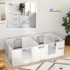 2 Room Whelping Box for Dogs, 65" Puppy Whelping Pen with Clear Panels & Adjustable Entrance, for Small Dogs