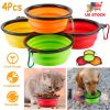 4Pcs Silicone Collapsible Dog Bowls BPA Free Travel Dog Bowl Foldable Cat Dog Food Water Bowl w