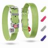 Genuine Leather Dog Collar – Adjustable Classic Leather Dog Collar with QR Safety Tag