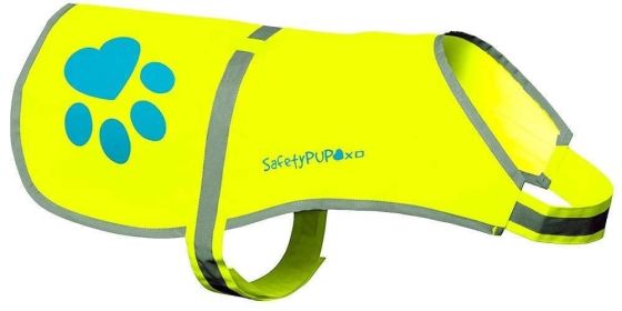 Yellow Dog Reflective Vest M Size Our Fluorescent Hi Visibility Dog Jacket Helps to Safeguard Your PUP in The Outdoors On and Off Leash