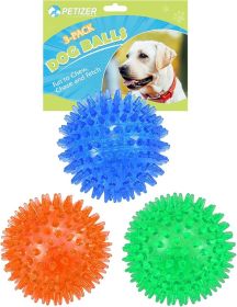 3-Pack 2.5" Squeaky Spiky Dog Balls – Floating Water Toys & Fetch Balls for Puppies