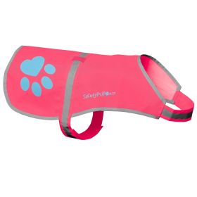 Pink Dog Reflective Vest XL Size Hi Vis Fluorescent Visibility Helping to Safeguard Your Pet On Off Leash in Urban & Rural Areas