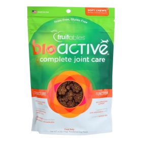 Fruitables BioActive Joint Care Dog Treats – Soft Chews with Glucosamine, Chondroitin & Salmon Oil (6 oz, Case of 8)