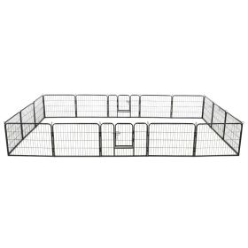 Dog Playpen Black Powder-coated steel