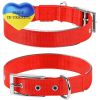 Red Reflective Nylon Dog Collar – Heavy-Duty Adjustable Dog Collar for Medium & Large Dogs