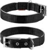 Reflective Nylon Dog Collar (Black)– Heavy-Duty Adjustable Dog Collar with Metal Buckle